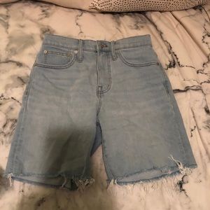 Madewell high rise and mid length denim shorts